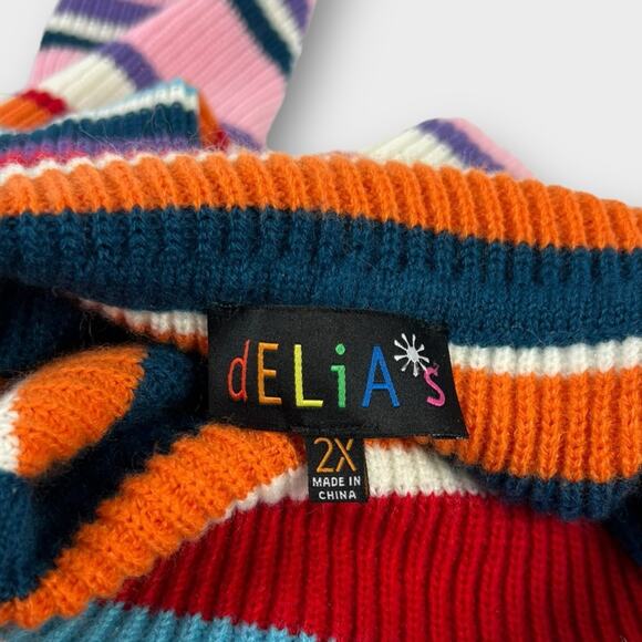 Delia's By Dolls Kill Cool Breeze Colorblock Turtleneck Sweater Size 2X - Picture 3 of 5